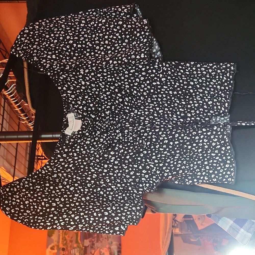Black Cheetah Print Loose Fit Top